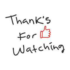 Thanks for Watching Hand Drawn Doodle Message