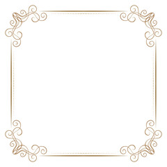 Delicate vintage style square floral frame - vector outline for invitations and greeting cards