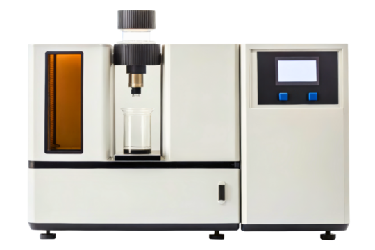Digital laboratory instrument for surface tension measurement isolated with transparent background