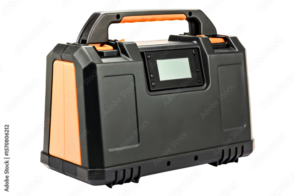 Aufkleber portable power station with display for outdoor and emergency use isolated with transparent backgrou