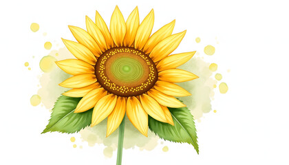 Vibrant yellow sunflower. Represents nature, summer, happiness, or positive energy. Bright, cheerful, and iconic.

