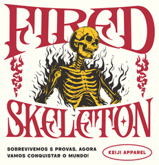 Vamos l? Esqueleto Terceir?o T-Shirts.eps