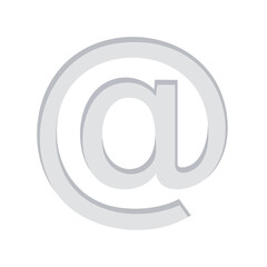 Obraz premium Gray at symbol on black background for email address identification, email marketing campaigns, and related business purposes.
