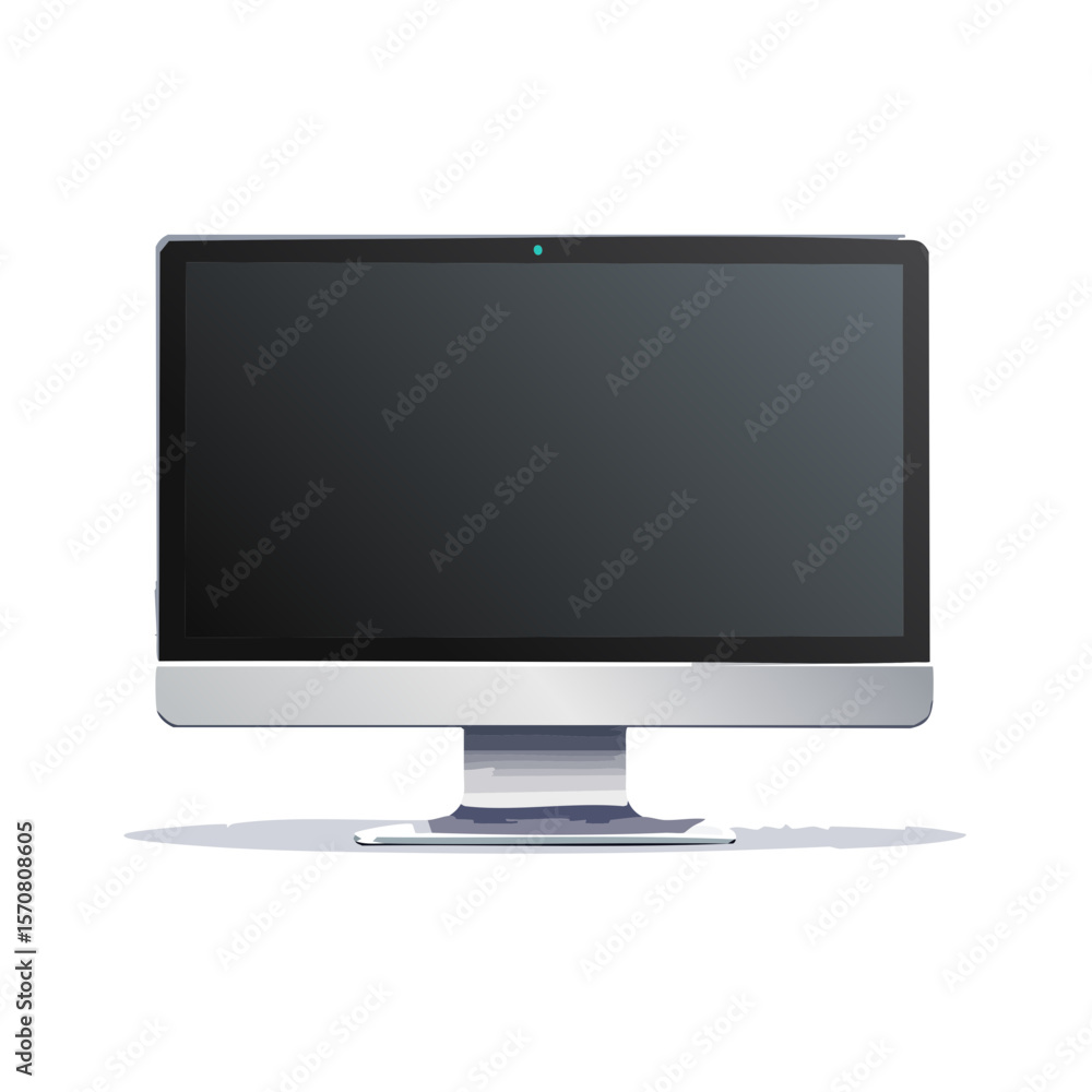 Poster modern desktop computer illustration for technology and design use