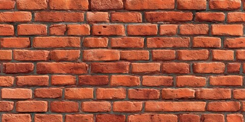 Obraz premium Seamless texture of a red brick wall with visible mortar