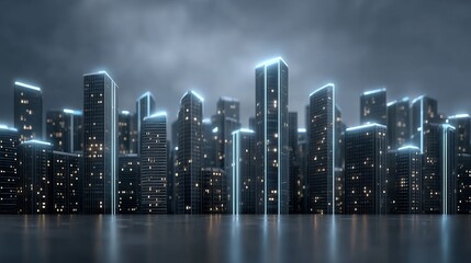 Fototapeta premium Transforming digital payments in a futuristic fintech city a glowing wallet marketing experience with phones