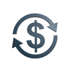 Obraz premium Dollar sign enclosed in a circular arrow indicating exchange or circulation