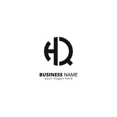 Creative Letter H and Q Logo, Bold Monogram Design.