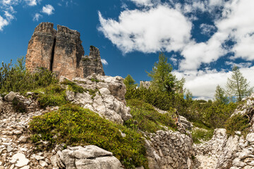 Alpine Battlefield: WWI Trenches Near Cortina d'Ampezzo, Italy