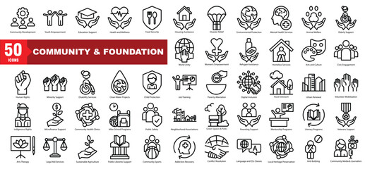 Community And Foundation Icon Set