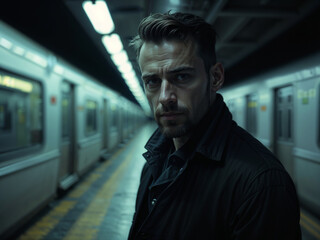 Man in a subway station