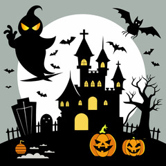 Halloween witch silhouettes. Magic witch ladies with broomstick, hats and bats, scary witches making magic illustration set. Female wizards silhouettes Pro Vector
