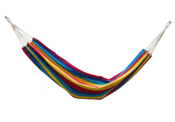 Colorful striped hammock isolated on transparent background