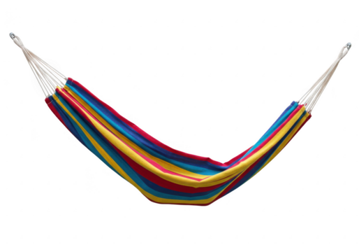 Colorful striped hammock isolated on transparent background