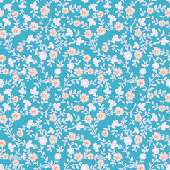 Classic Flower Pattern for Digital Textile Printing