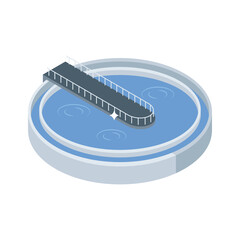 Premium isometric icon of water treatment machinery unit