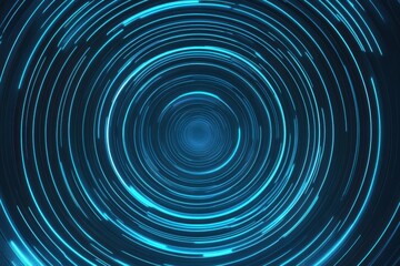 Futuristic abstract geometric design featuring vibrant blue circular patterns in motion