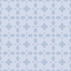 harmonious arrangement of teardrop and floral motifs in soft blue grey tones powder blue base background repeat seamless pattern. modern tile pattern teardrops and floral icons on blue background.