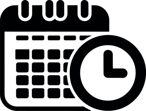 Calendar and clock icon appointment schedule time management reminder date plan