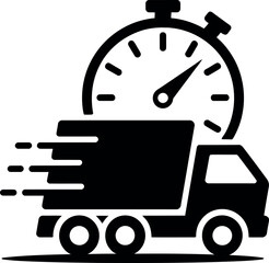 Find fast delivery truck shipping service with stopwatch icon vector image