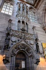 Nuremberg, Germany 10.17.2019: The interior of Lorenzkirche (St. Lorenz church) in Nuremberg