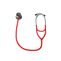 Red Stethoscope, Medical Symbol of Healthcare, 3d render, transparent background, PNG