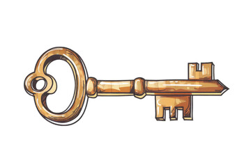 Key Doodle Design Isolated on White or Transparent Background PNG