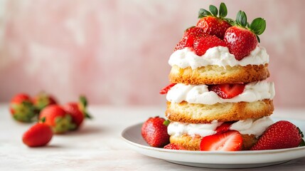 strawberry shortcake with whipped cream