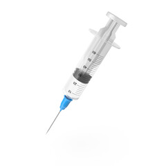 Medical Syringe Vaccination Injection Healthcare Needle Medicine , 3d render, transparent...