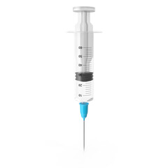 Medical Syringe, Vaccination Injection Healthcare , 3d render, transparent background, PNG