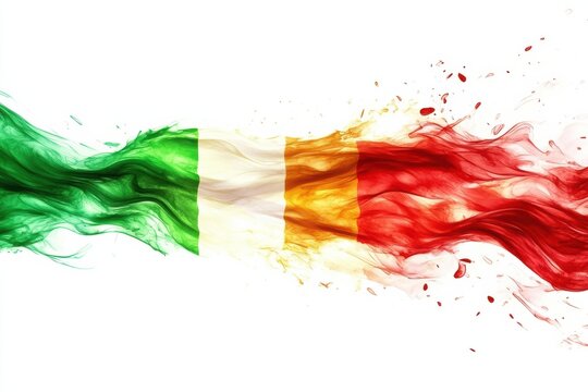 Dynamic graphic design of flowing colors representing Italian heritage and culture