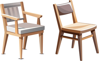 old wooden chair vector illustration 