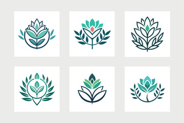        Flower logo vector art illustration.
