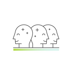 Collaboration concept with teamwork, communication, idea sharing, productivity, mutual goals, cooperation, remote work, and project coordination in outline vector style for business and creative work