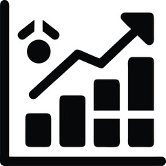 Fototapeta premium Business data growth icon chart symbol
