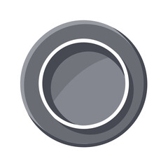 Abstract Gray Circle Object Isolated on Black Background Simple Round Form Graphic