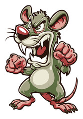 Obraz premium Angry Cartoon Mouse Character with Clenched Fists and Vivid Expressions
