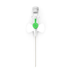 IV Catheter, Medical Device Closeup  , 3d render, transparent background, PNG