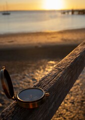 Compass on beach