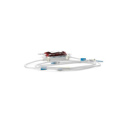 IV Blood Bag and Rolled Dropper , 3d render, transparent background, PNG
