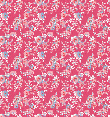 Classic Flower Pattern for Digital Textile Printing