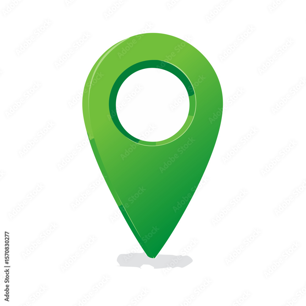 Poster green map pointer, 3d rendered geo location pin for navigation and gps systems on a black background