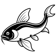 Catfish line art vector