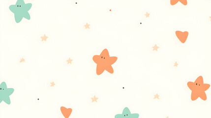 Cute cartoon stars pattern background