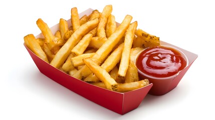 french fries and ketchup