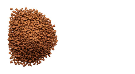 Instant Coffee Granules: A Close-Up View with Transparent Background