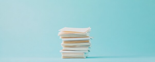 A stack of papers on top of each other. The stack is piled high and the papers are crumpled. Concept of disorganization and chaos