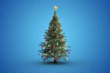 Christmas tree on blue background