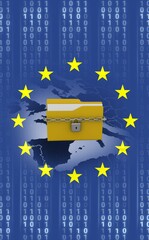 European union flag with safety concept