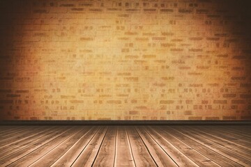 Light on yellow brick wall